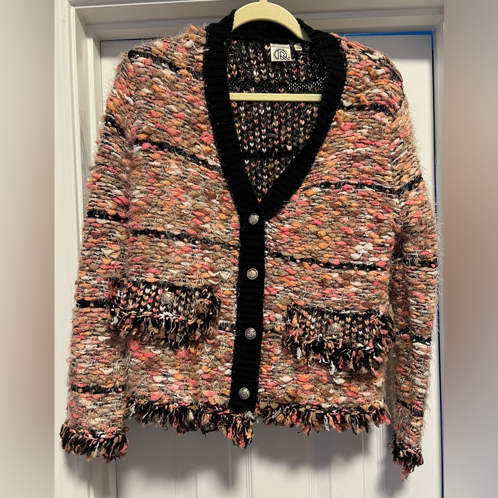 Fun Chunky Knit Cardigan; Size: S